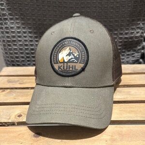 Kuhl Green and Brown Trucker Hat with Curved Brim